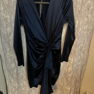 For Love And Lemons Navy Blue Wrap Dress
